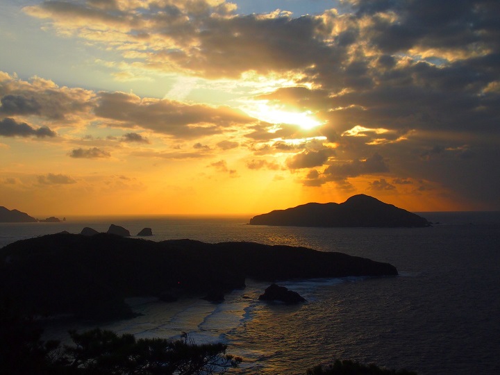 稲崎展望台の夕日