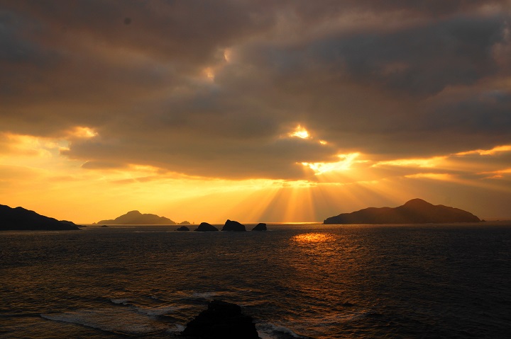 夕日 神の浜展望台